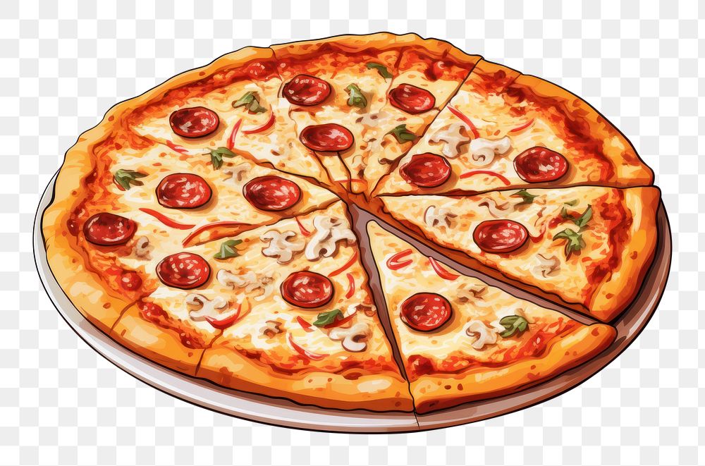 PNG Pizza food white background pepperoni. 