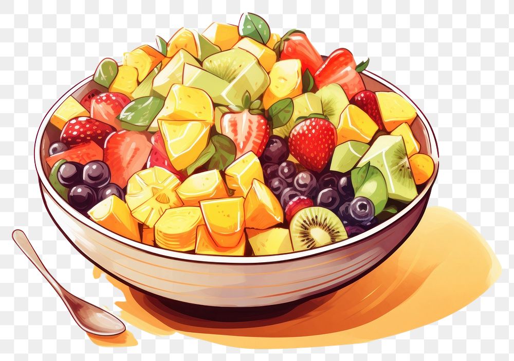 PNG Dessert fruit berry salad. AI generated Image by rawpixel.