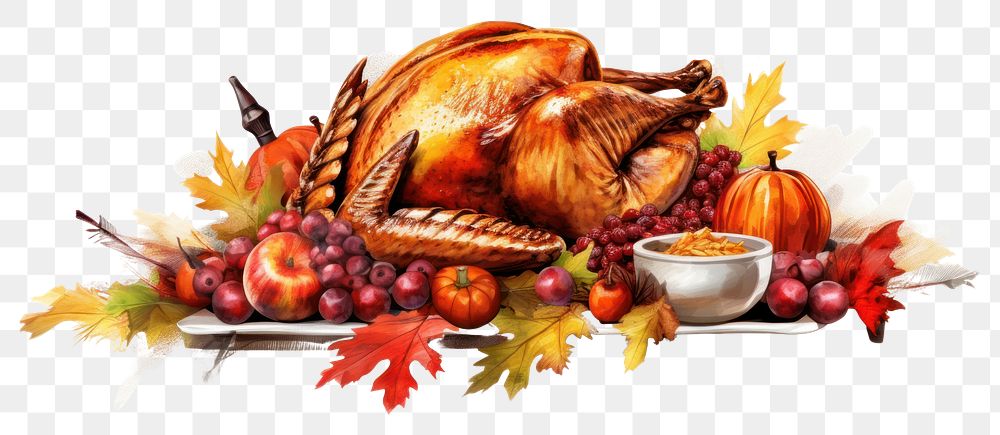 PNG Thanksgiving dinner food meal transparent background