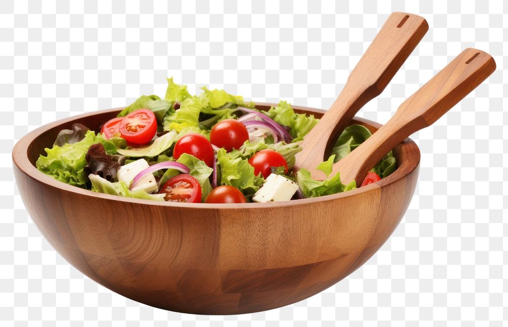 PNG Bowl salad spoon food transparent background