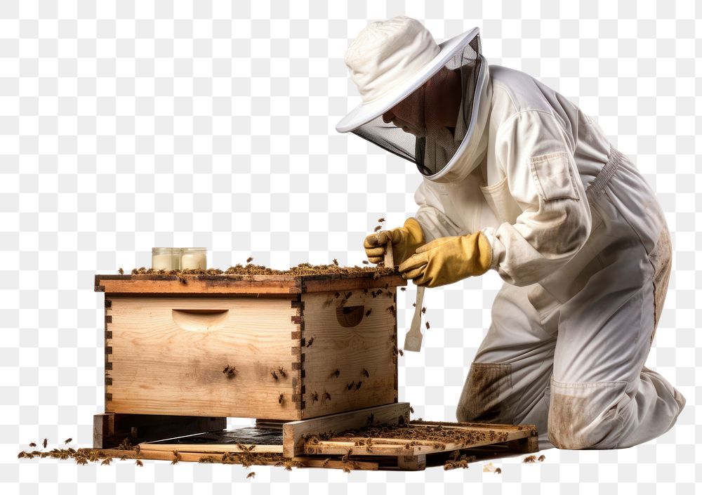 PNG Beekeeper apiary adult honey. AI generated Image by rawpixel.