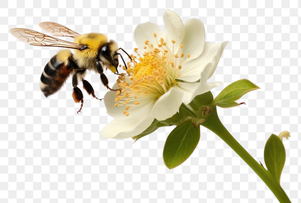 PNG Flower bee blossom animal