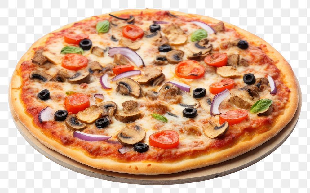 PNG Pizza food white background mozzarella. AI generated Image by rawpixel.