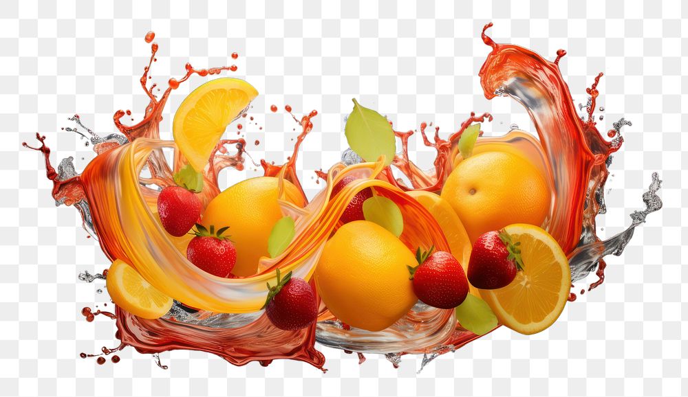 PNG Fruit splashing orange plant. AI generated Image by rawpixel.