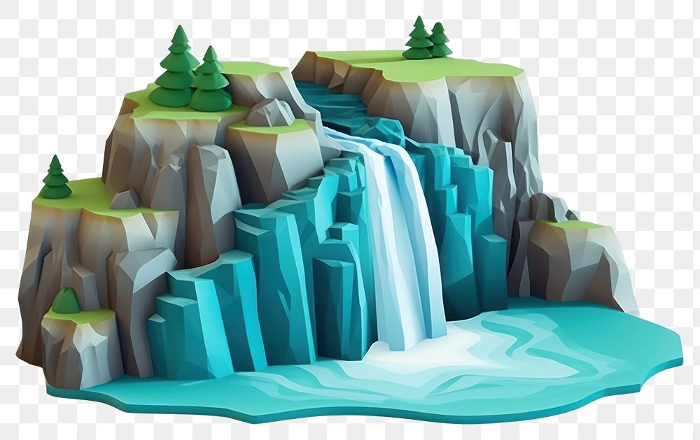 PNG Waterfall outdoors nature landscape. AI generated Image by rawpixel.