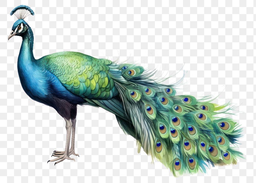 PNG Peacock animal bird wildlife. AI generated Image by rawpixel.