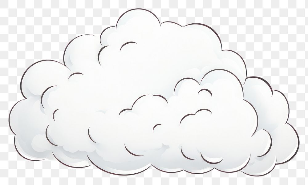 PNG White cloud drawing white background outdoors. AI generated Image by rawpixel.
