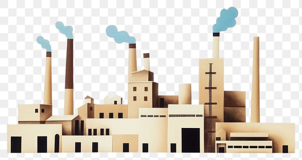 PNG Factory architecture smoke white background. AI generated Image by rawpixel.
