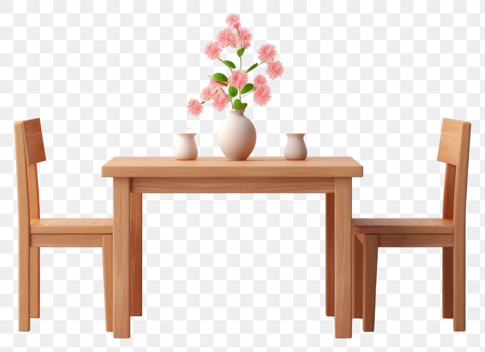PNG Flower chair table furniture. AI generated Image by rawpixel.