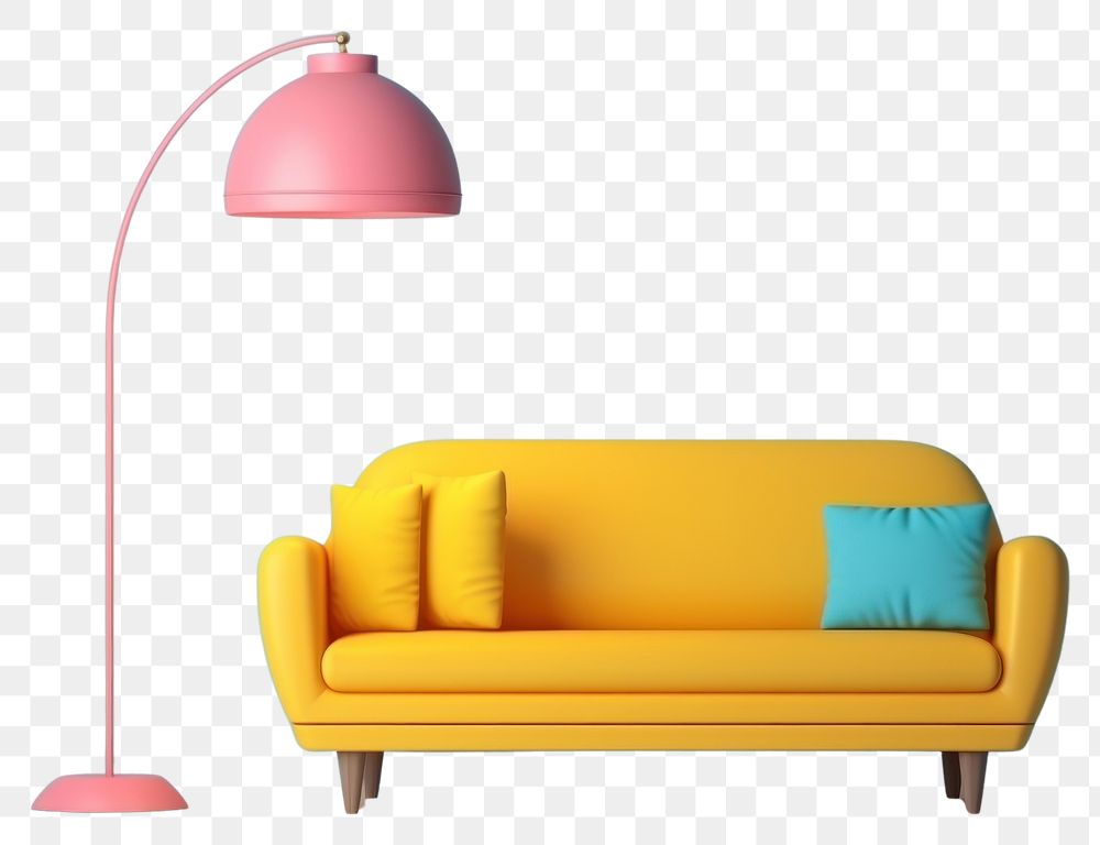 PNG Lamp furniture sofa comfortable. AI generated Image by rawpixel.