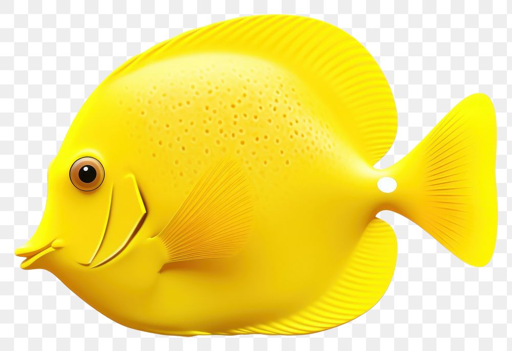 PNG Animal yellow fish white background. AI generated Image by rawpixel.
