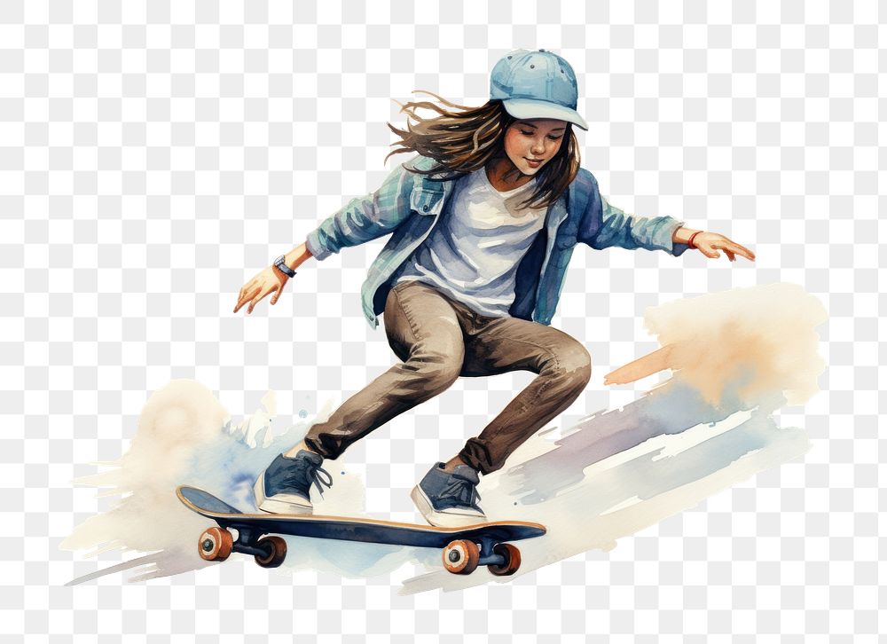 PNG Skateboard skateboarding exhilaration snowboarding. AI generated Image by rawpixel.