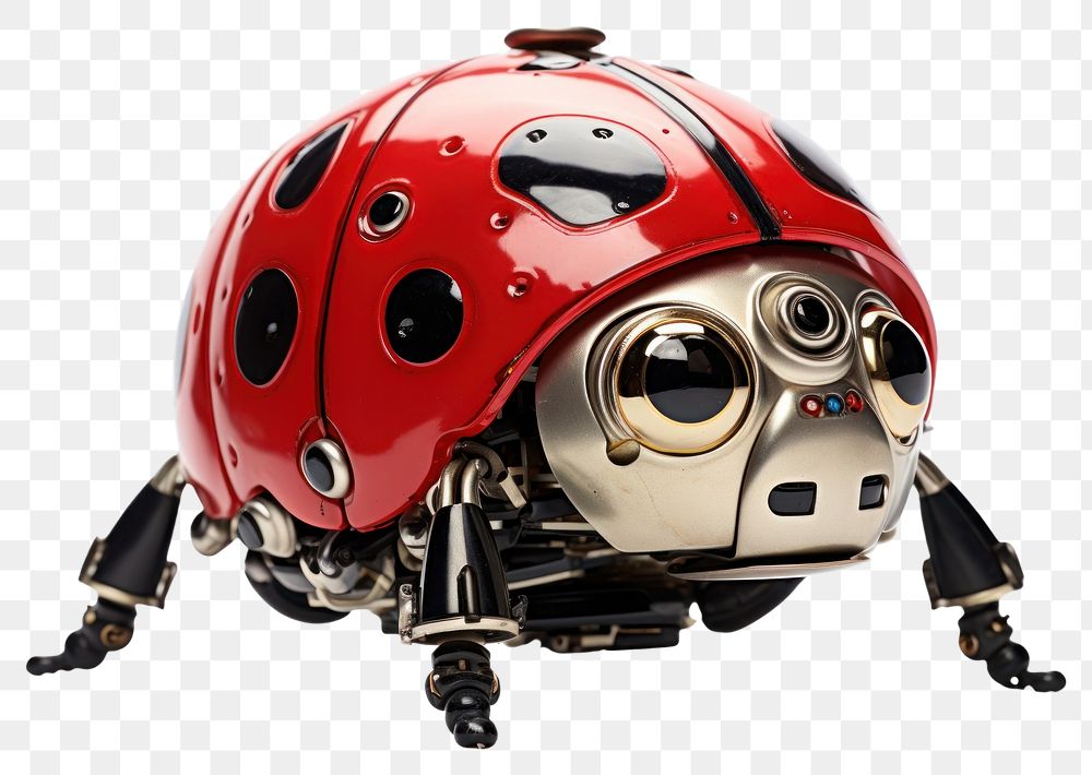 PNG Ladybug helmet robot white background. AI generated Image by rawpixel.