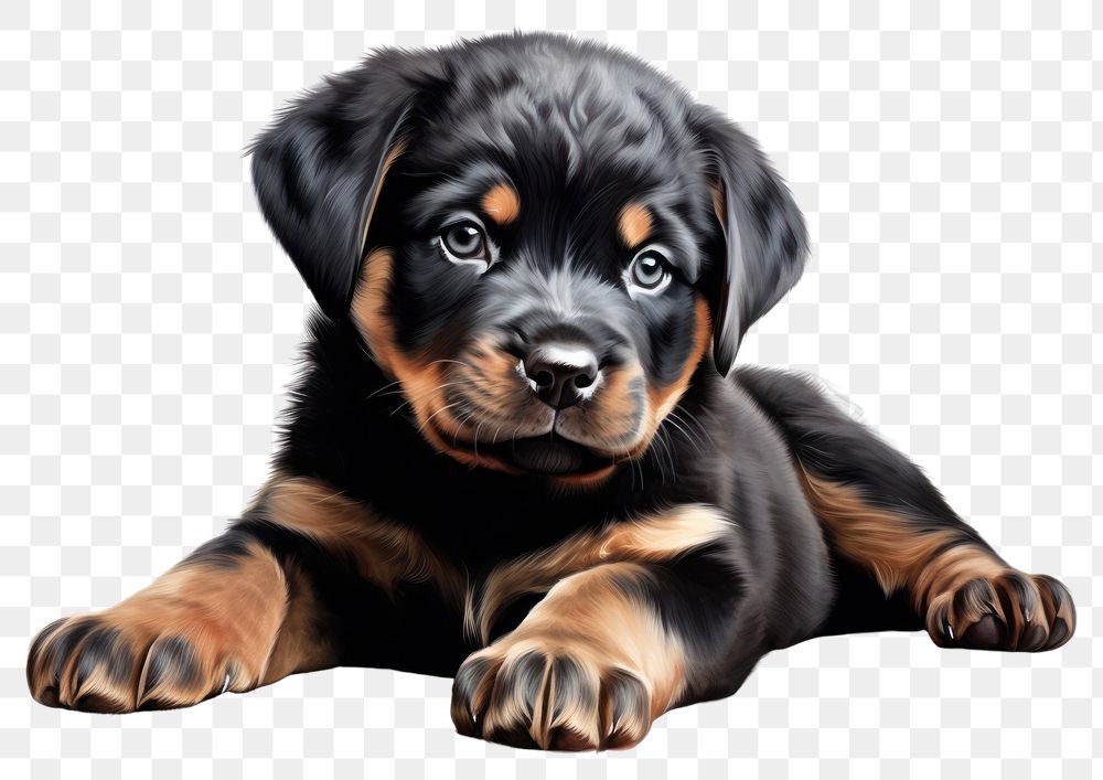 PNG Puppy rottweiler mammal animal. AI generated Image by rawpixel.