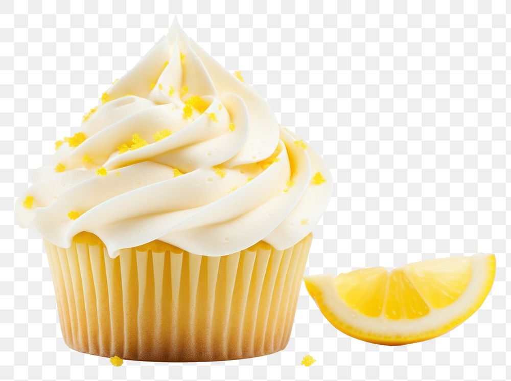 PNG Cupcake lemon dessert icing transparent background