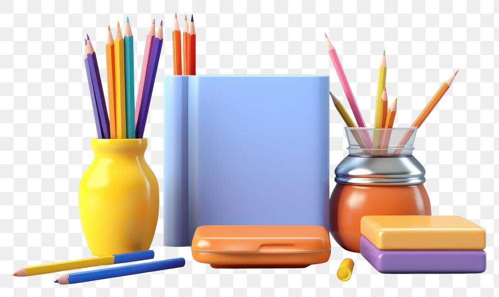 PNG  Pencil jar paintbrush creativity. AI generated Image by rawpixel.