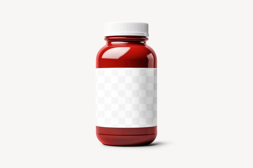Medicine bottle, png transparent mockup