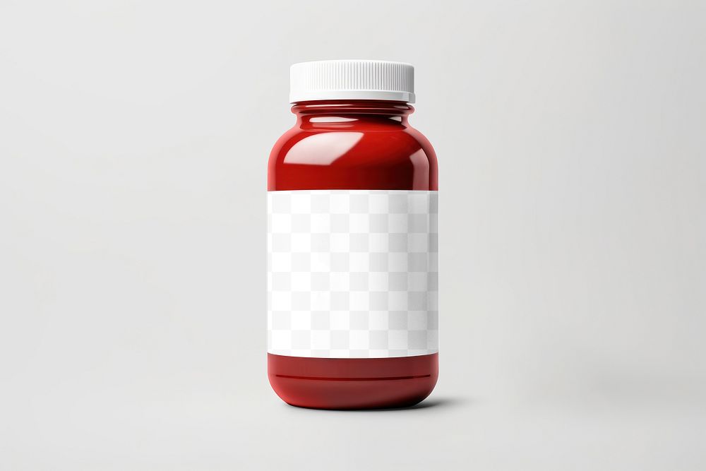 Vitamin bottle, png transparent mockup