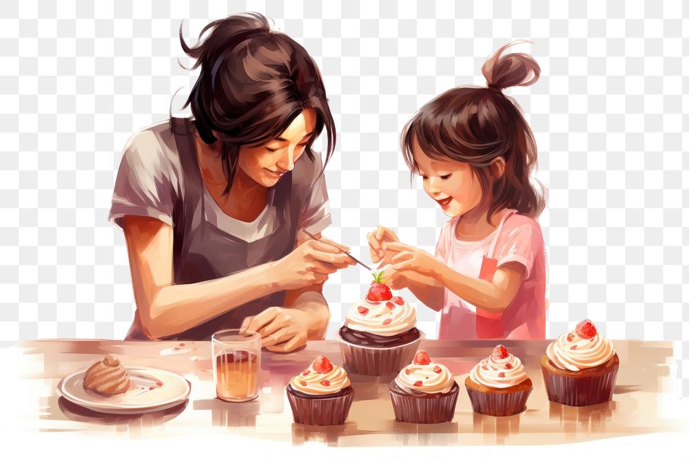 PNG Cake dessert cupcake eating. AI generated Image by rawpixel.