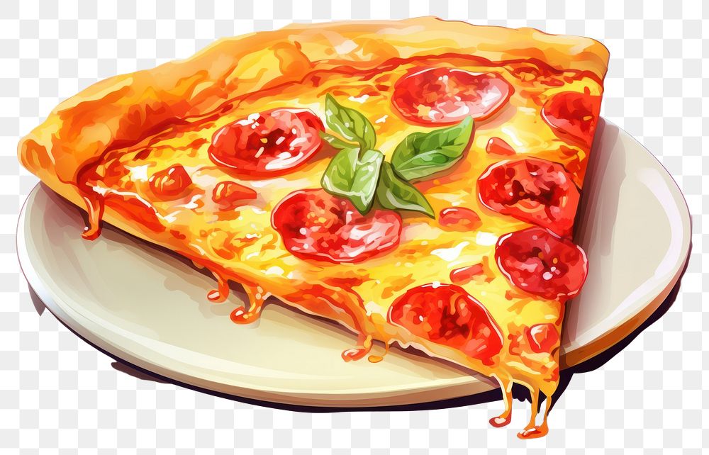 PNG Pizza slice plate food. AI generated Image by rawpixel.