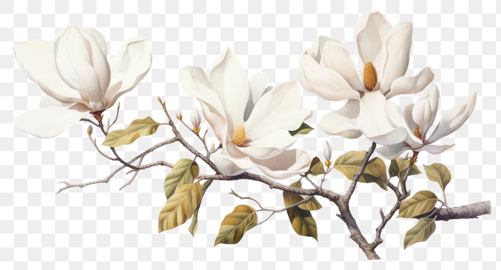 PNG Magnolia blossom flower plant. 