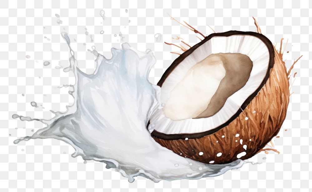 PNG  Coconut freshness splashing eggshell. AI generated Image by rawpixel.