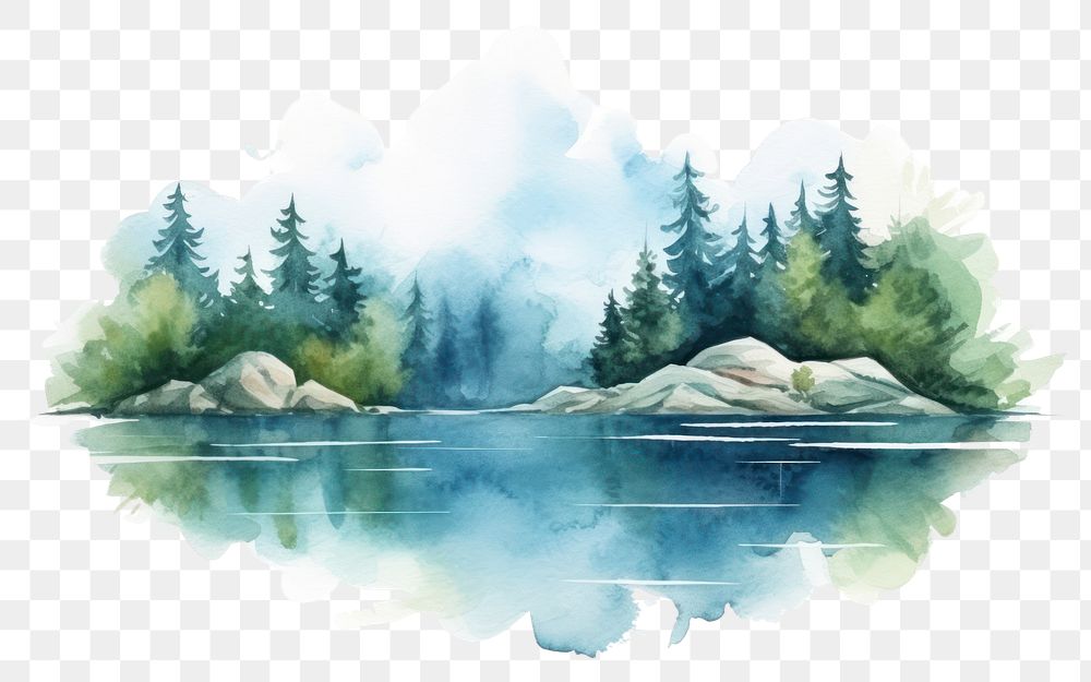 PNG Lake outdoors nature forest. AI generated Image by rawpixel.