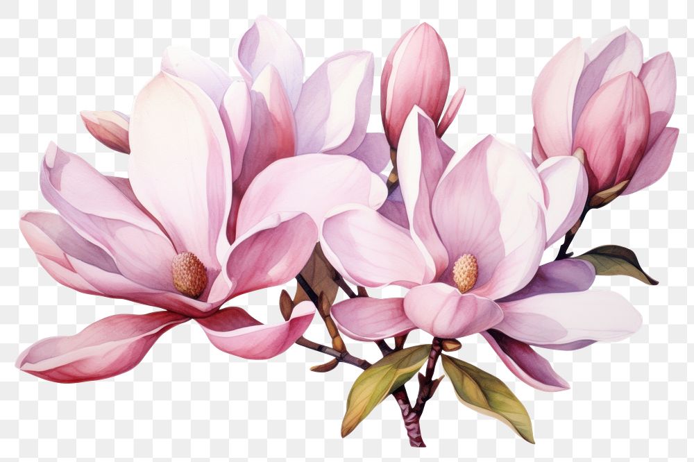 PNG Flower magnolia blossom petal. AI generated Image by rawpixel.