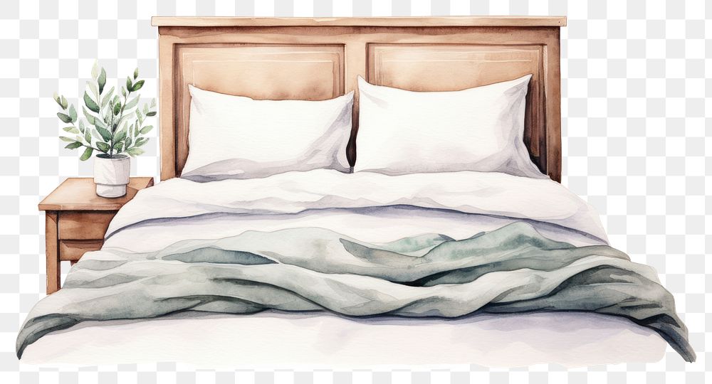 PNG Bedroom furniture pillow linen. AI generated Image by rawpixel.