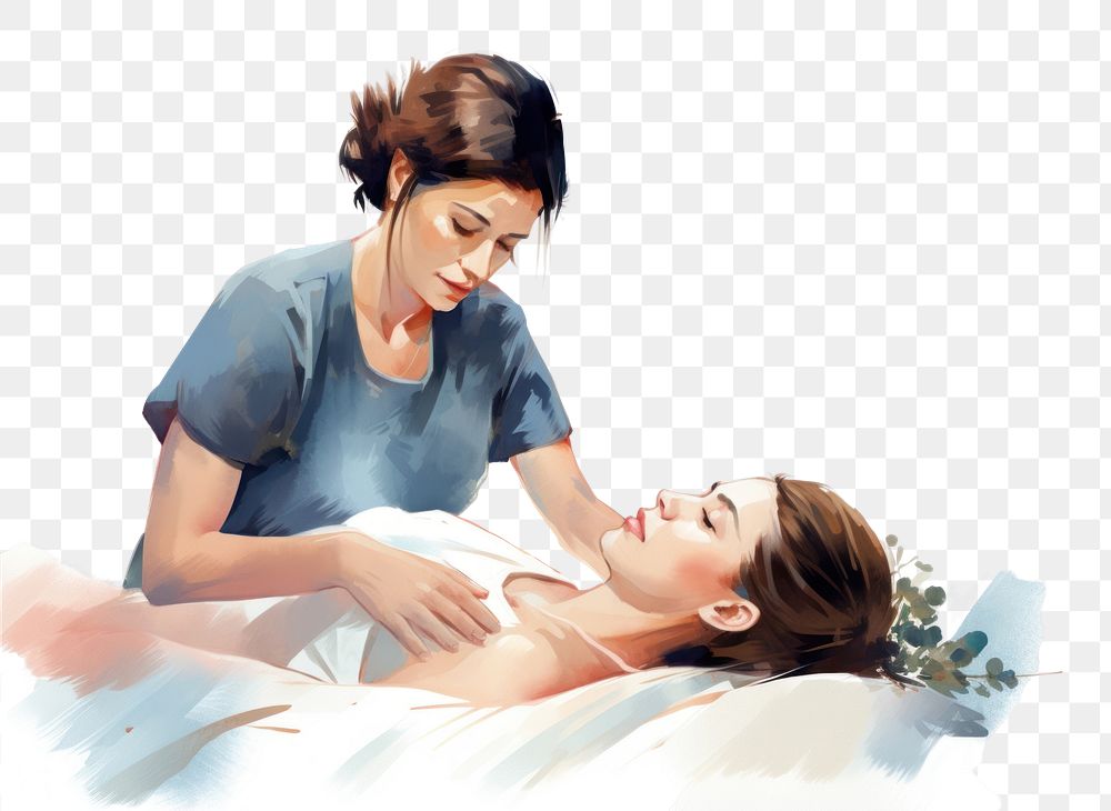 PNG Patient adult woman togetherness. AI generated Image by rawpixel.