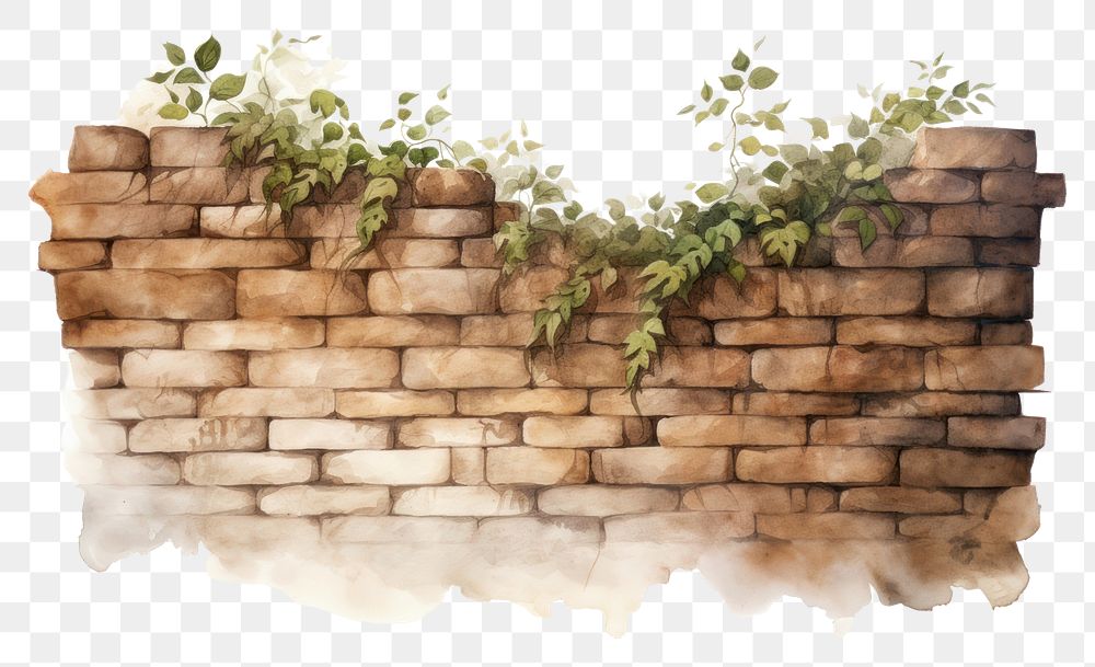 PNG Wall architecture plant brick. AI generated Image by rawpixel.