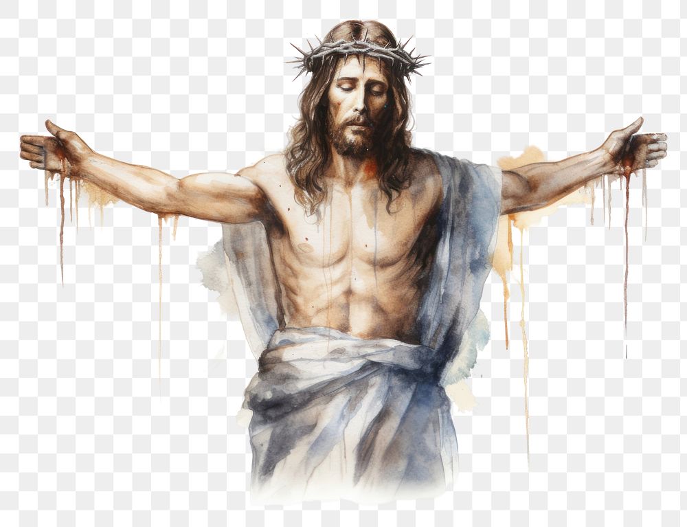 PNG Portrait crucifix painting adult. AI generated Image by rawpixel.