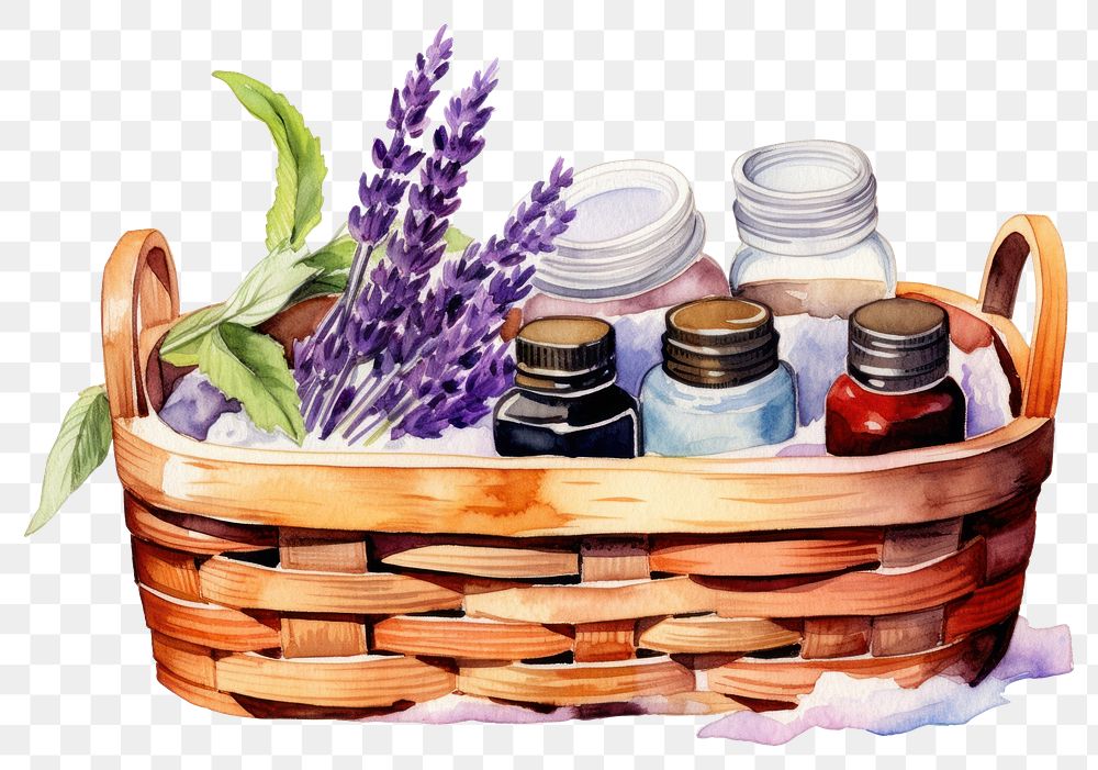 PNG Lavender basket flower plant. AI generated Image by rawpixel.