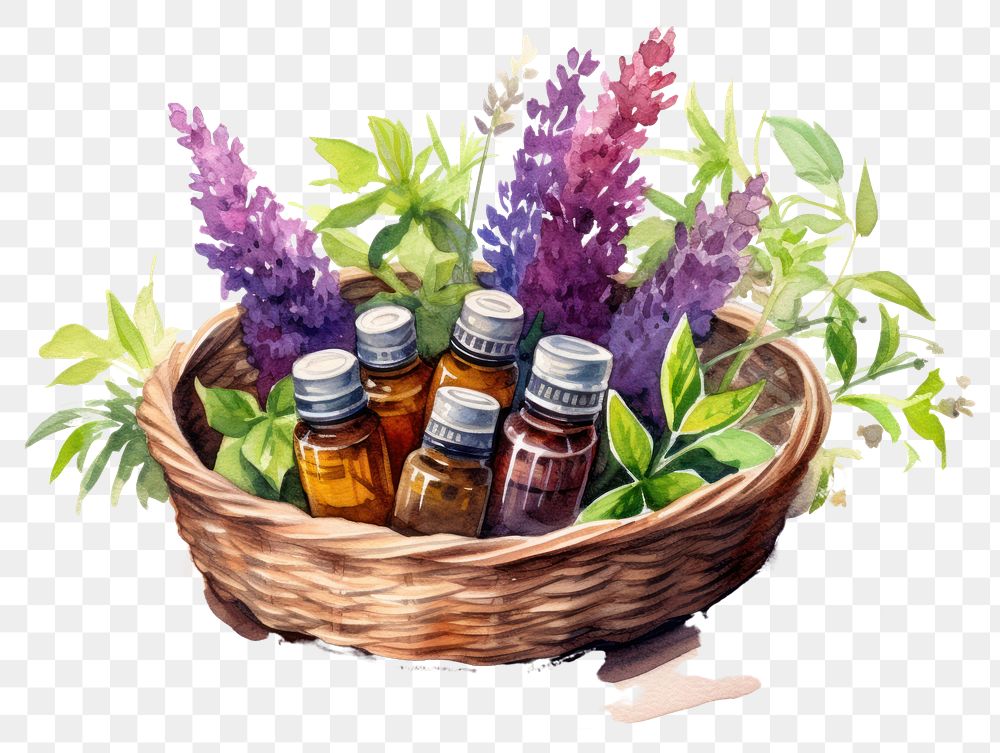 PNG Lavender basket flower plant. AI generated Image by rawpixel.
