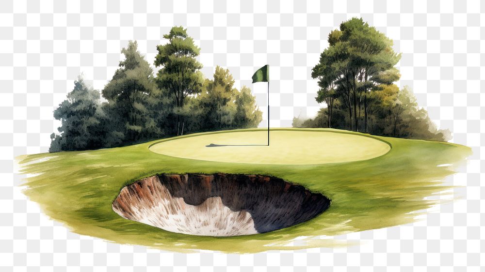 PNG Golf outdoors sports hole. 