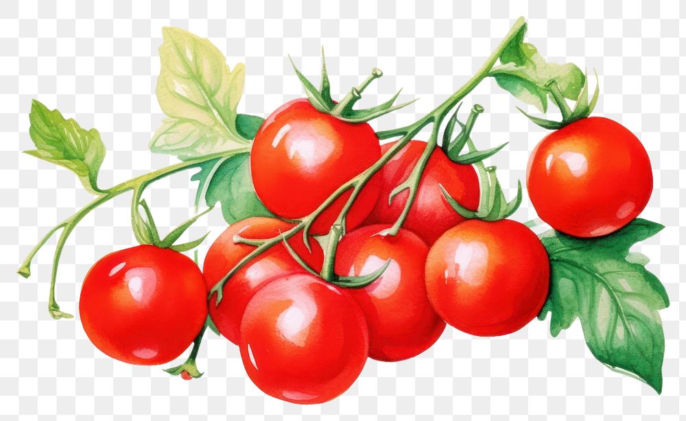 PNG Tomato vegetable cherry fruit. AI generated Image by rawpixel.