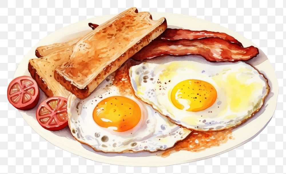 PNG Breakfast brunch bread plate. AI generated Image by rawpixel.