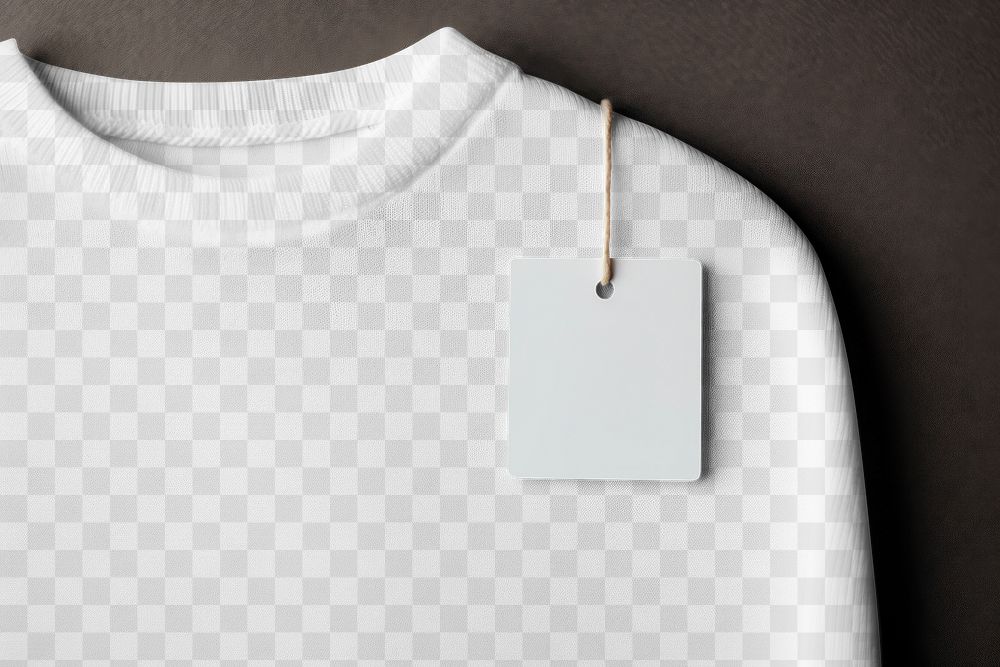 Shirt tag, png transparent mockup