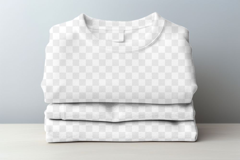 Folded t-shirts png transparent mockup