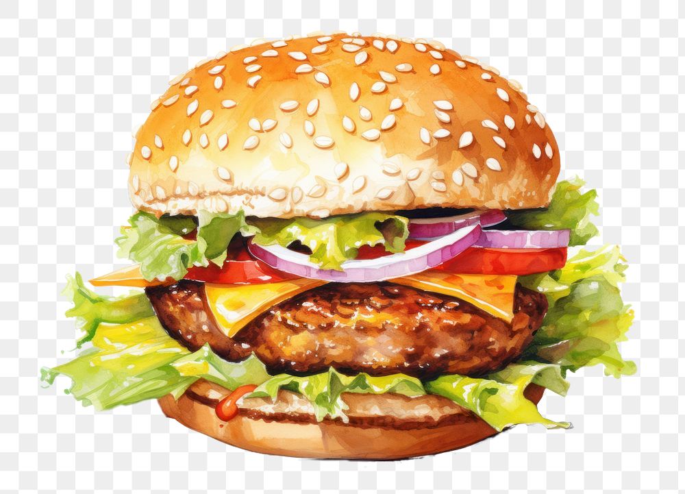 PNG Food hamburger fast food vegetable. AI generated Image by rawpixel.