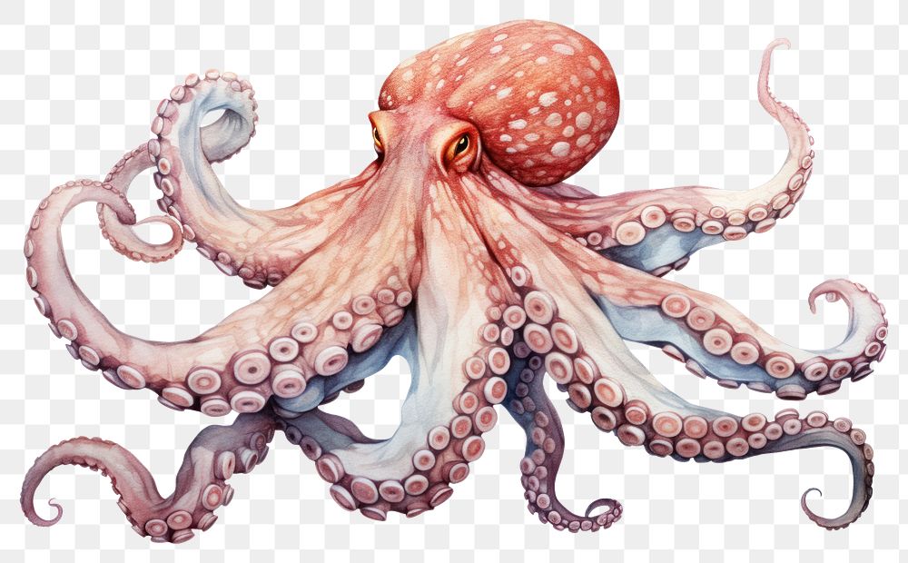 PNG Octopus animal white background invertebrate. AI generated Image by rawpixel.