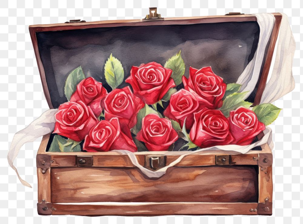 PNG Rose box flower red. AI generated Image by rawpixel.