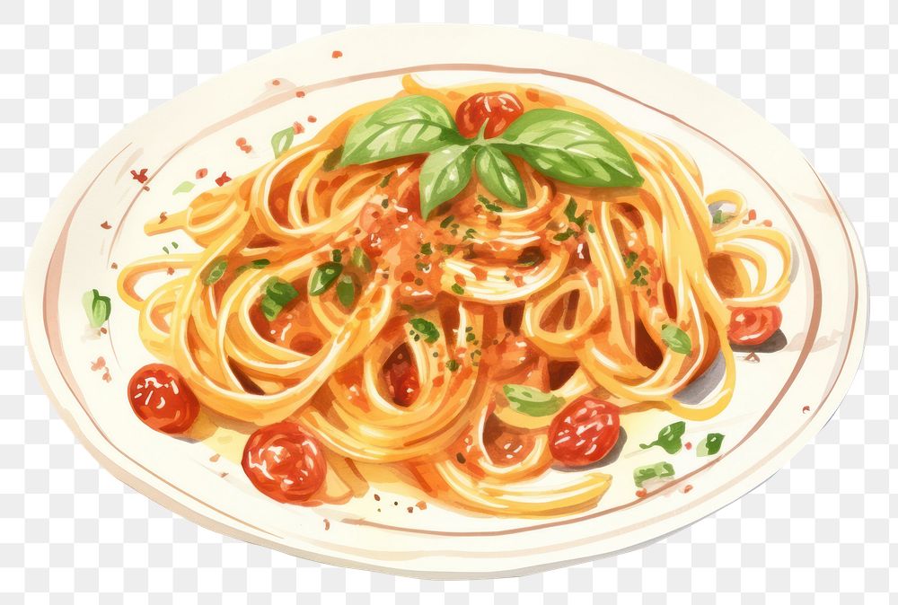 PNG Spaghetti dish carbonara pasta. AI generated Image by rawpixel.