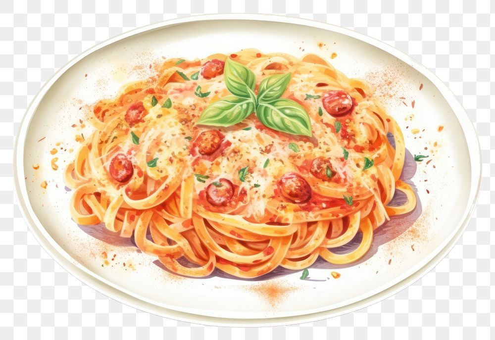 PNG Spaghetti carbonara pasta plate. AI generated Image by rawpixel.