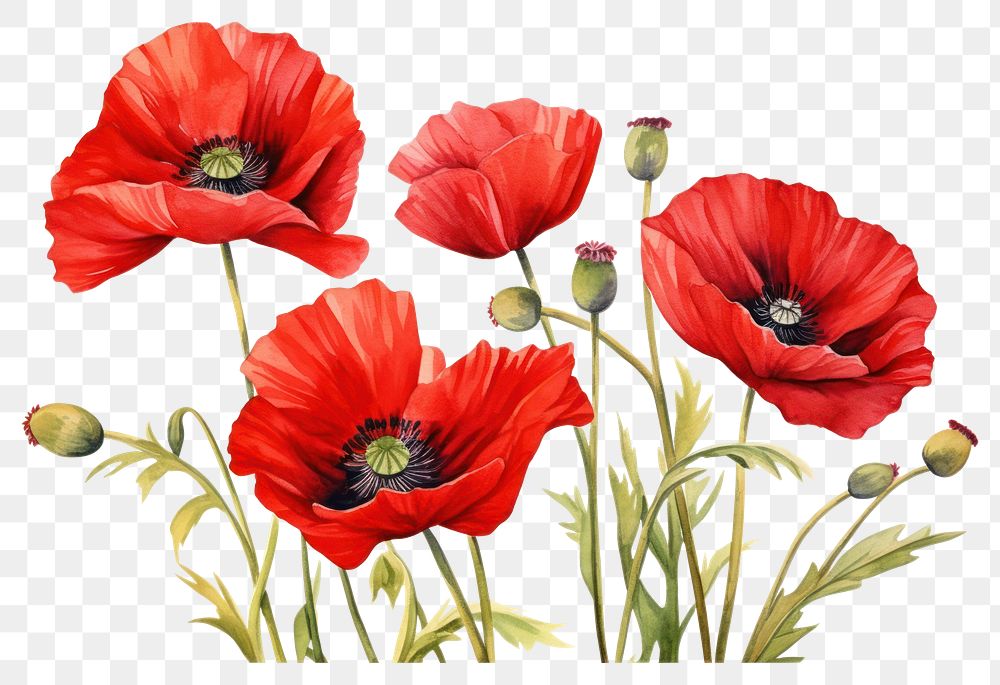 PNG Flower poppy blossom plant. AI generated Image by rawpixel.