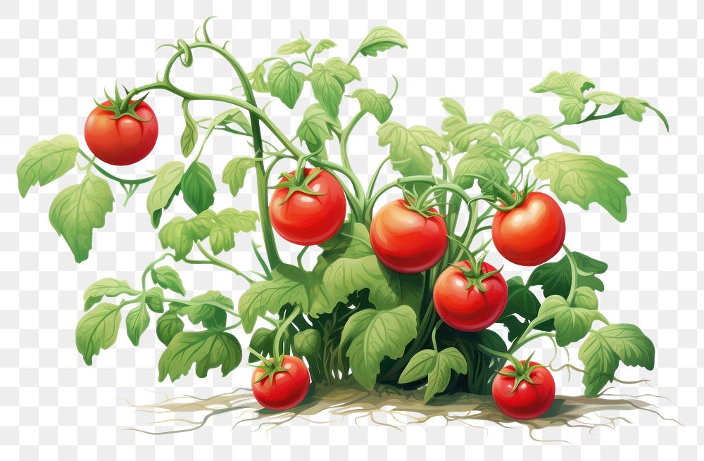 PNG Tomato plant vegetable fruit. 