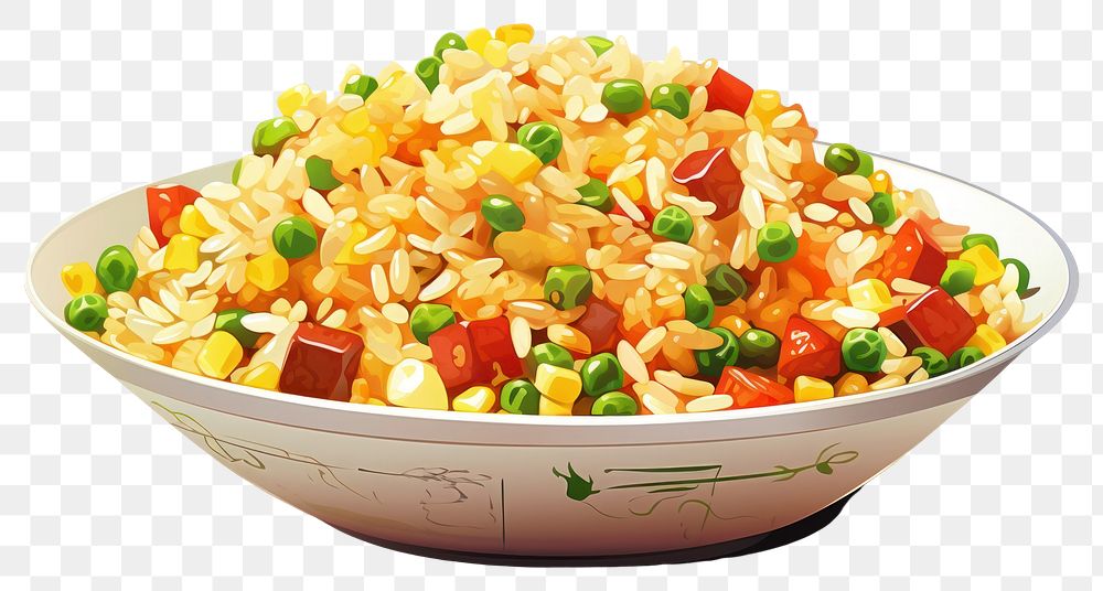 PNG Rice food white background fried rice. AI generated Image by rawpixel.
