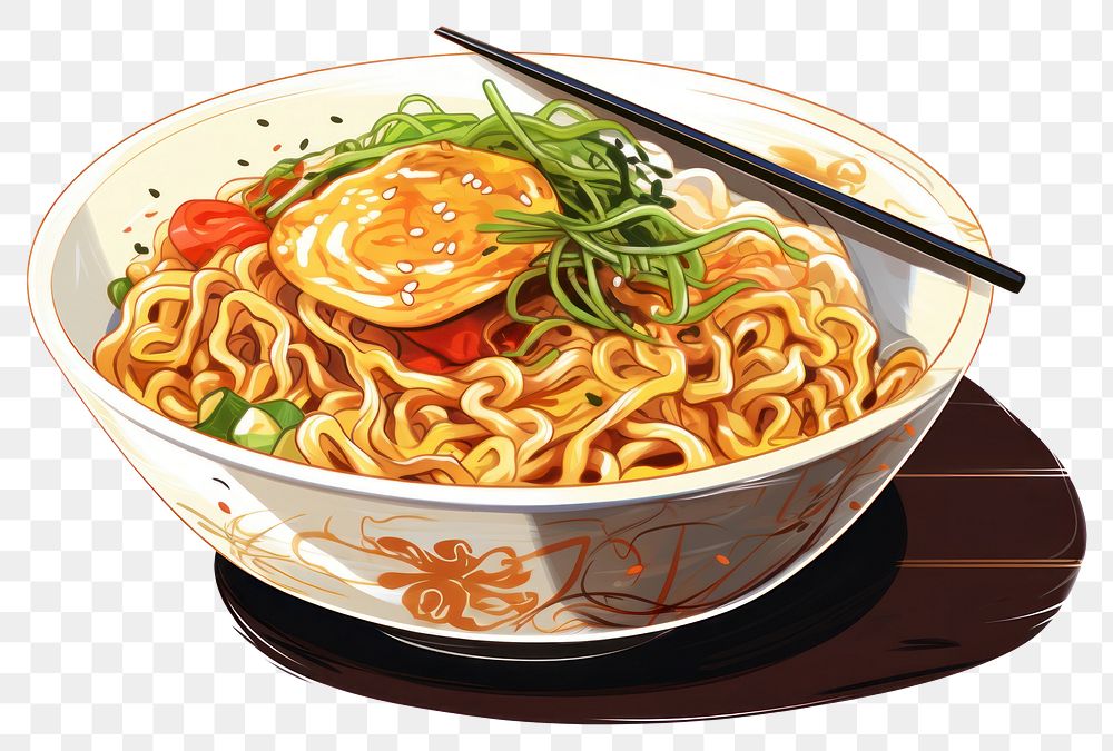 PNG Noodle chopsticks plate food. AI generated Image by rawpixel.