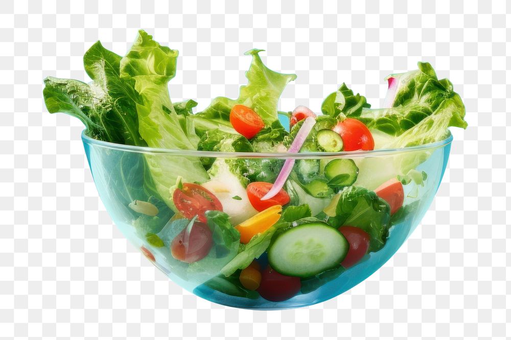 PNG photography, salad ingradients, floating, studio shot, minimal, pop colors