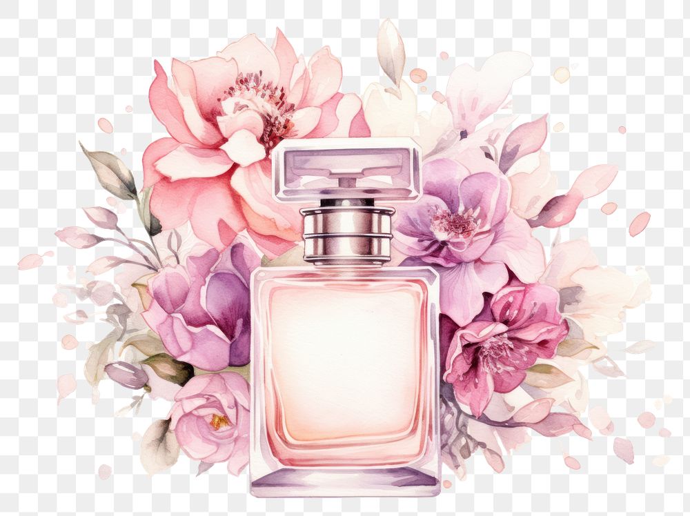 PNG Perfume flower bottle cosmetics. AI generated Image by rawpixel.